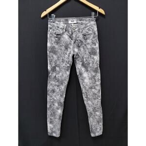 PAIGE Verdugo Ultra Skinny Jeans Black White Graphic Print Denim Size 26